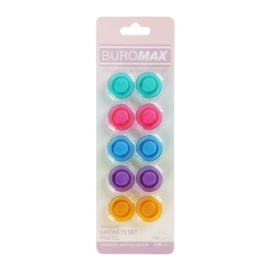 Магнит Buromax набор Пастель, 10шт 20 мм в упаковке (BM.0035) изображение 1