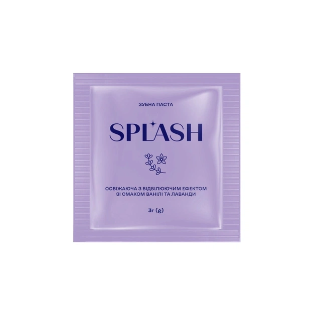 Зубна паста Splash Освіжальна з відбілювальним ефектом Зі смаком ванілі та лаванди 3 г (4820266831769) - зображення 1