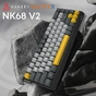 Клавіатура Ajazz x NacodeX NK68 V2 Red Switch LED USB UA Black/Grey/Yellow (NK68-V2-R-BGY) - зменшене зображення 5