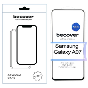Скло захисне BeCover 10D Samsung Galaxy A07 SM-A075 Black (713684) зображення 1