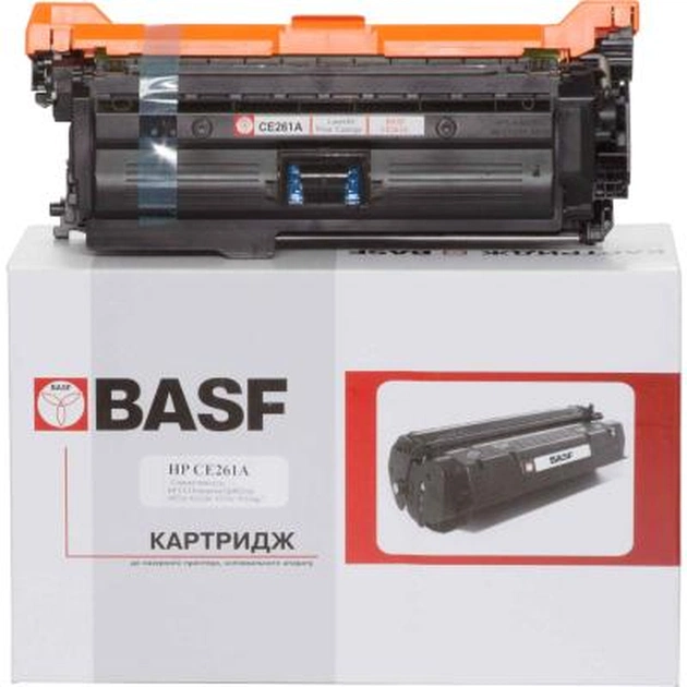 Картридж BASF для HP CLJ CP4025dn/4525xh аналог CE261A Cyan (KT-CE261A) - зображення 1