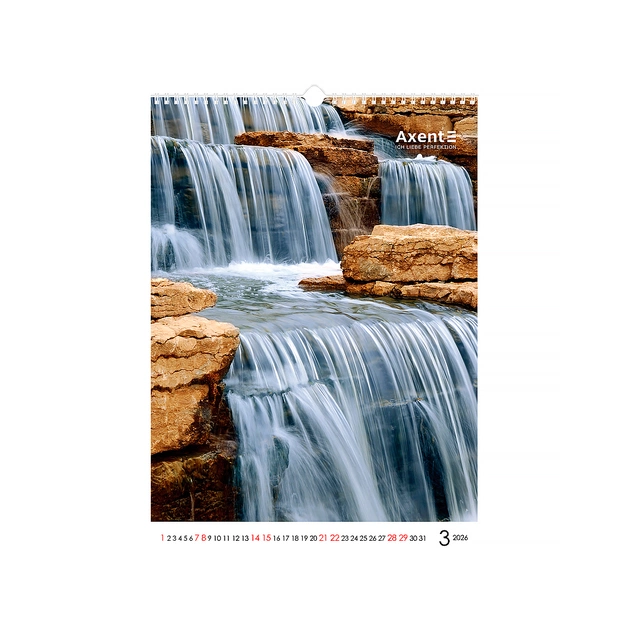 Календар Axent настінний А3 2026 р.Waterfalls (8804-26-2-A) - зображення 4