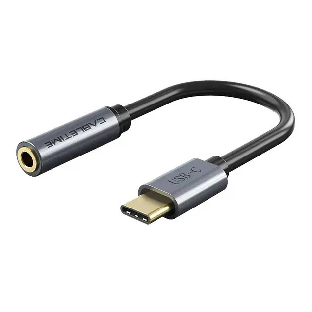 Кабель Cabletime USB Type-C - Audio 3.5 мм (M/F), 0.15 м, Black (CPA6G) - изображение 1