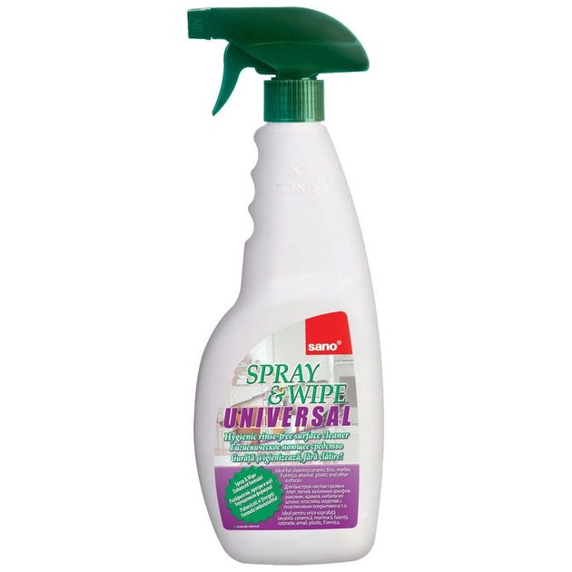 Спрей для чищення ванн Sano Spray & Wipe Універсальний для будь-яких поверхонь 750 мл (7290000292915) - зображення 1