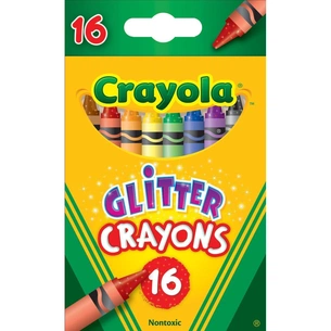 Олівці кольорові Crayola воскові з блискітками, 16 шт (256318.024) изображение 1