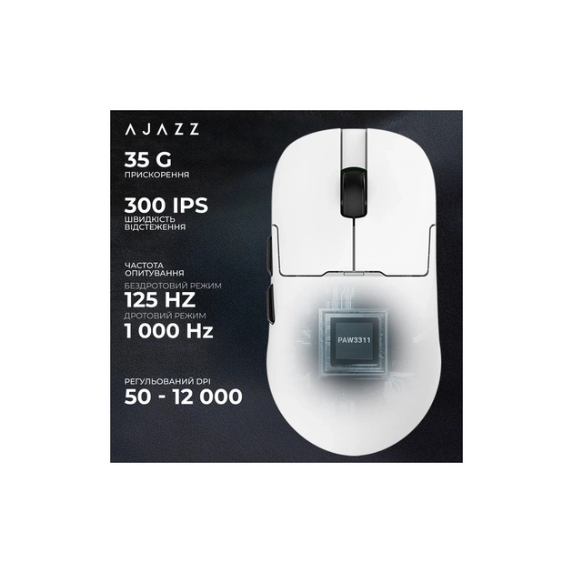 Мишка Ajazz AJ159P MC Wireless/Bluetooth/USB Charging Dock White (AJ159P-MC-W) - picture 11