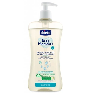 Дитячий шампунь Chicco Baby Moments ніжний шампунь для тіла та волосся 500 мл (10594.00) зображення 1