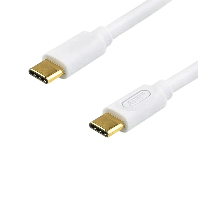 Кабель Atcom USB Type-C - USB Type-C (M/M), 60 W, 3 А, 1.8 м, White (AT-C18) - изображение 1