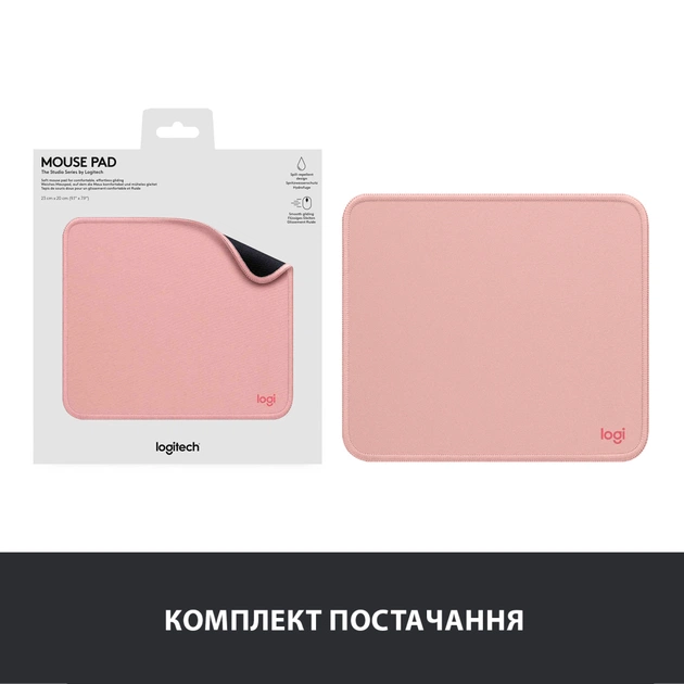 Килимок для мишки Logitech Mouse Pad Studio Series Darker Rose (956-000050) - зображення 8