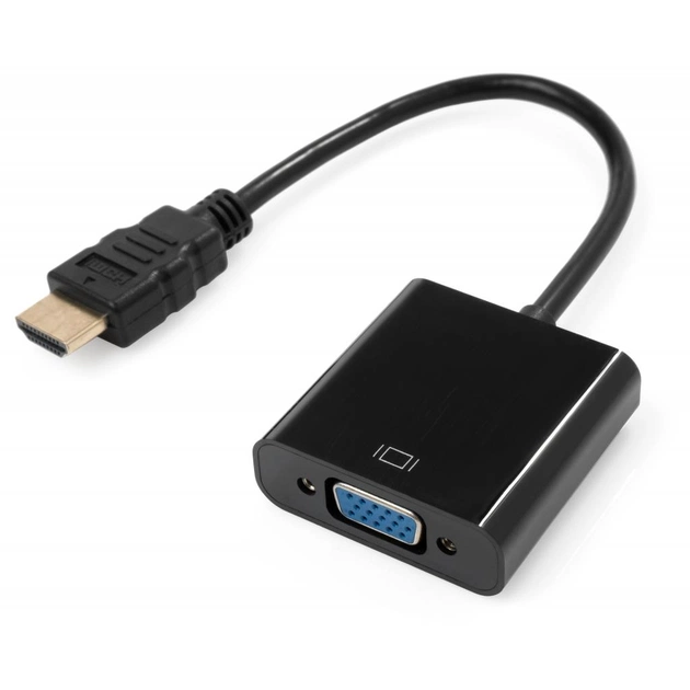 Переходник HDMI M to VGA F 0.15m 1080p black Vinga (VCPAHDMIM2VGAFBK) - изображение 1