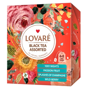 Чай Lovare Асорті Чорний 4 види по 8 шт (lv.79648) изображение 1