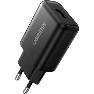 Зарядний пристрій Ugreen CD122 18W USB QC 3.0 Charger (Black) (70273) зображення 1