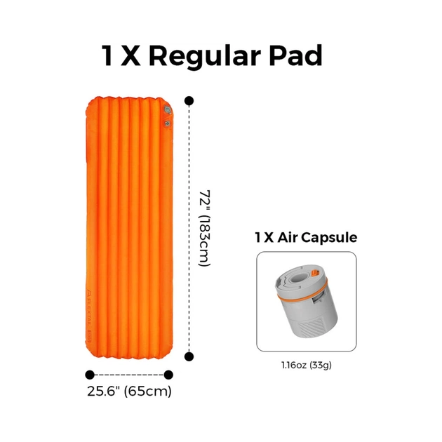 Туристичний килимок Flextail Tiny Slleeping Pad R05 AVS самонадувний помаранчевий (6975755966656) - зображення 6