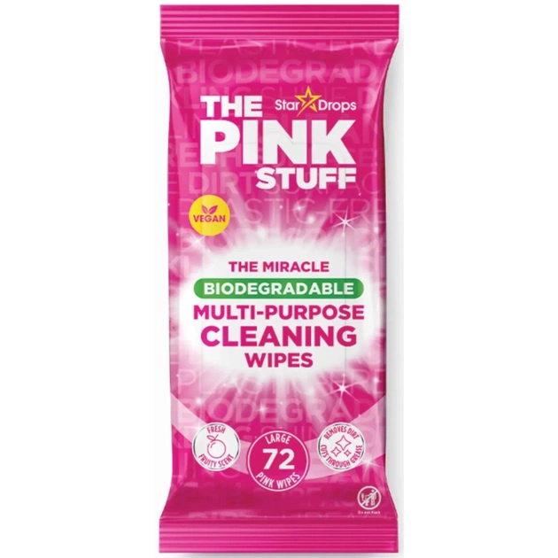 Салфетки для уборки The Pink Stuff Multi-Purpose Cleaning Wipes Влажные 72 шт. (5060033823965) - изображение 1
