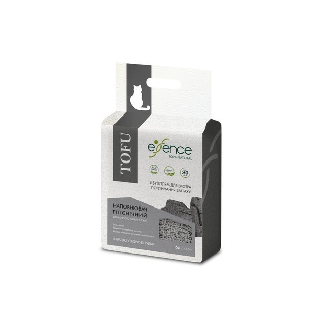 Наповнювач для туалету Essence Tofu з вугіллям 1-4 мм 6 л (4820261920048) - picture 2