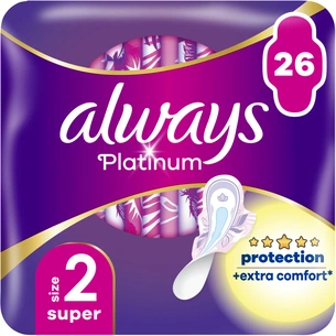 Гігієнічні прокладки Always Platinum Super Розмір 2 26 шт. (8001841913841) изображение 1