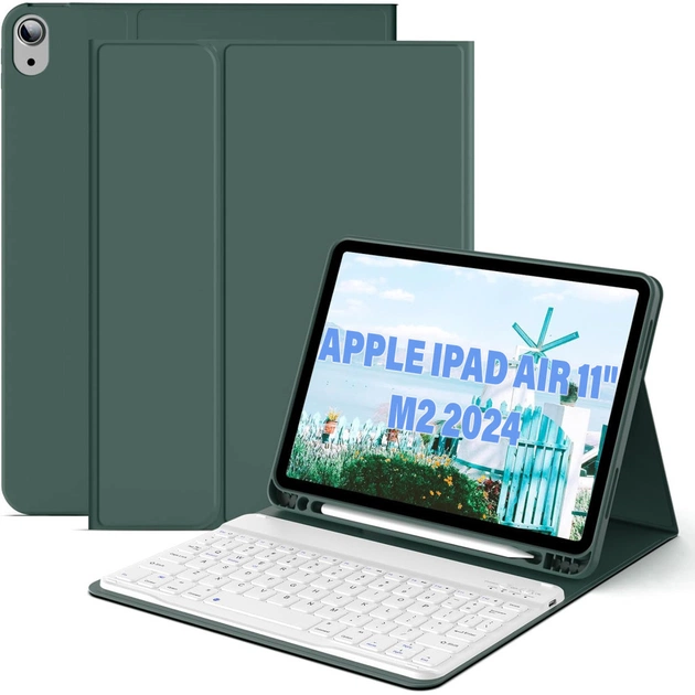Чохол до планшета BeCover Keyboard Apple iPad Air 11" M2/M3 (2024/2025) Dark Green (711395) - изображение 1