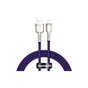 Дата кабель USB 2.0 AM to Lightning 2.0m 2.4A metal purple Baseus (CALJK-B05) - зменшене зображення 1