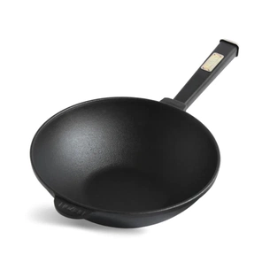 Сковорода Brizoll чавунна WOK з дерев'яною ручкою та чавунною кришкою 2,8 л 260х80 мм (W26H-1) зображення 1