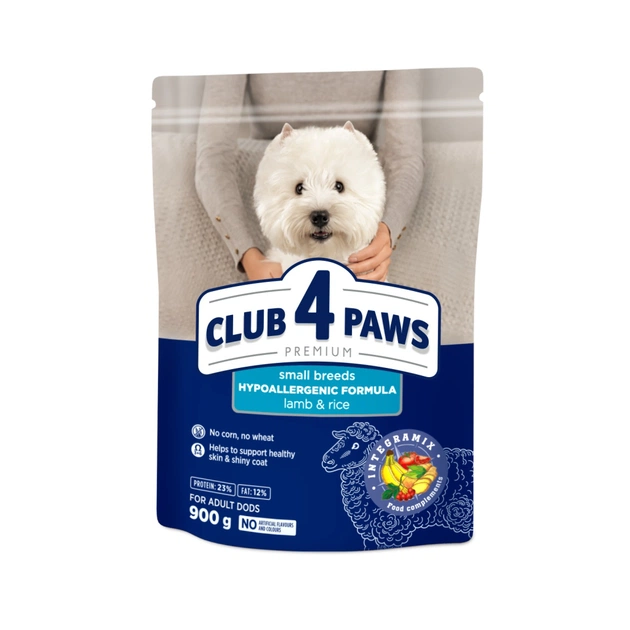 Сухой корм для собак Club 4 Paws Премиум. Для мелких пород – ягненок и рис 900 г (4820083909597) - изображение 1