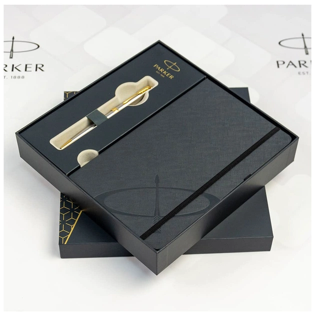 Ручка кулькова Parker SONNET 17 Stainless Steel GT BP + блокнот Parker + подар.упак. GIFT24 (84 132b24) - picture 5