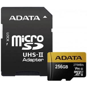 Карта пам'яті ADATA 256GB microSD class 10 UHS-II U3 (AUSDX256GUII3CL10-CA1) зображення 1