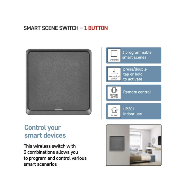Розумний вимикач EMOS H5014 1 buttons ZigBee 3.0 (H5014) - picture 11