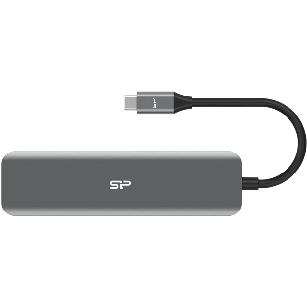 Порт-реплікатор Silicon Power Docking Station USB-C 7-in-1 Boost SU20 Silver Aluminum (SPU3C07DOCSU200G) - зображення 1