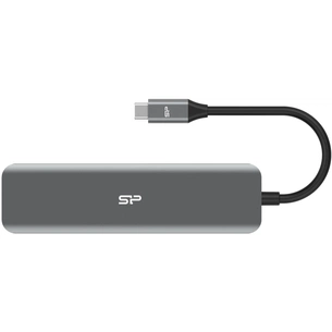 Порт-реплікатор Silicon Power Docking Station USB-C 7-in-1 Boost SU20 Silver Aluminum (SPU3C07DOCSU200G) зображення 1
