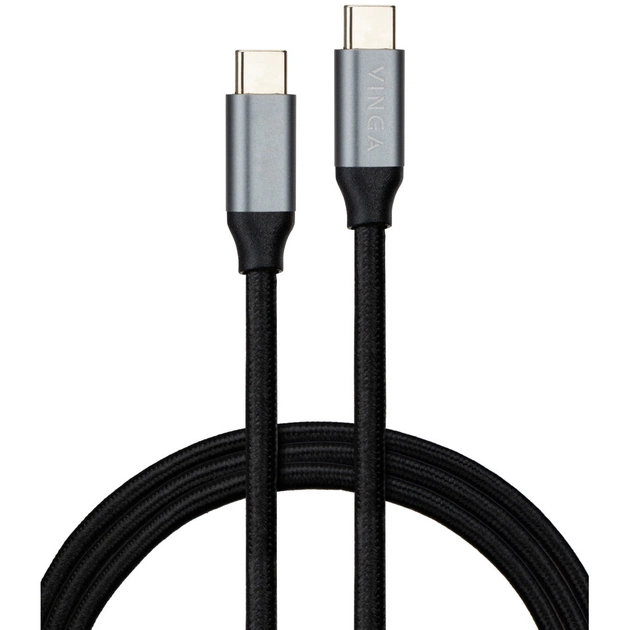 Дата кабель USB-C to USB-C 1.5m USB3.2 Gen2 100W 10GBps Nylon Vinga (VCPDCU3215) - зображення 1
