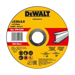 Круг відрізний DeWALT HIGH PERFORMANCE, сталь/труби та профілі/кольорові метали 230х3х22.23 мм (DWA4525IA) зображення 1