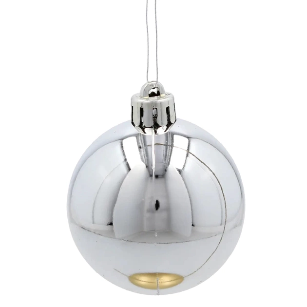 Ялинкова іграшка Chomik пластикові кульки 20 шт,  5см, сріблясті (5900779893801_3) - picture 4