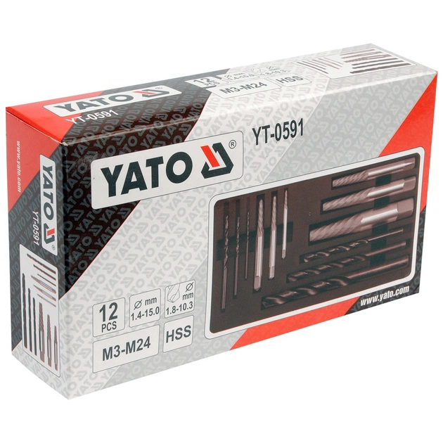 Екстрактор Yato YT-0591 набір 12шт (YT-0591) - зображення 4