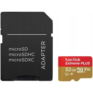 Карта пам'яті SanDisk 32GB microSD class 10 V30 Extreme PLUS (SDSQXBG-032G-GN6MA) зображення 1