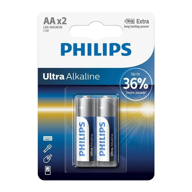 Батарейка Philips LR06 Ultra Alkaline * 2 (LR6E2B/10) - изображение 1