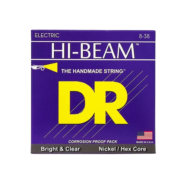 Струни для гітари DR Strings HI-BEAM Electric - Light Light (08-38) (LLTR-8) - зображення 1