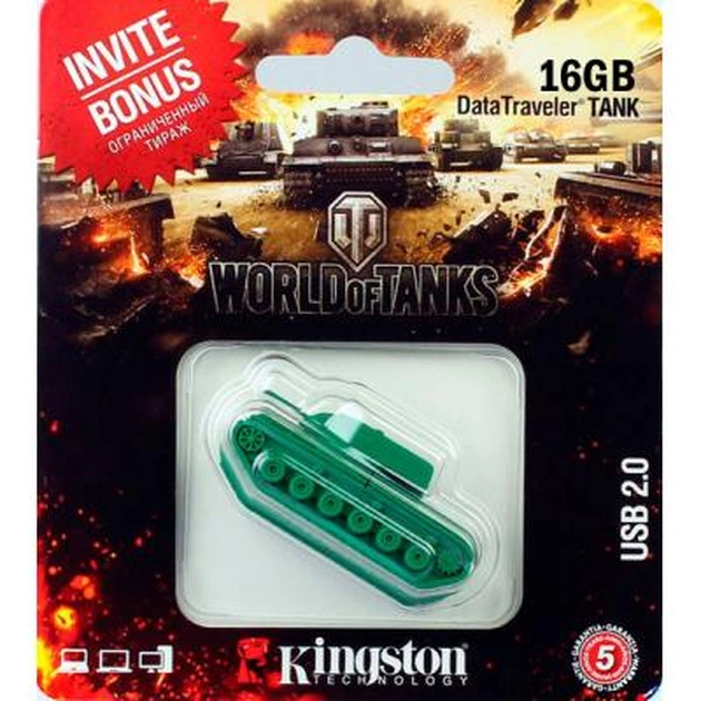 USB флеш накопичувач Kingston 16 GB Custom Rubber Tank (DT-TANK/16GB) - зображення 1
