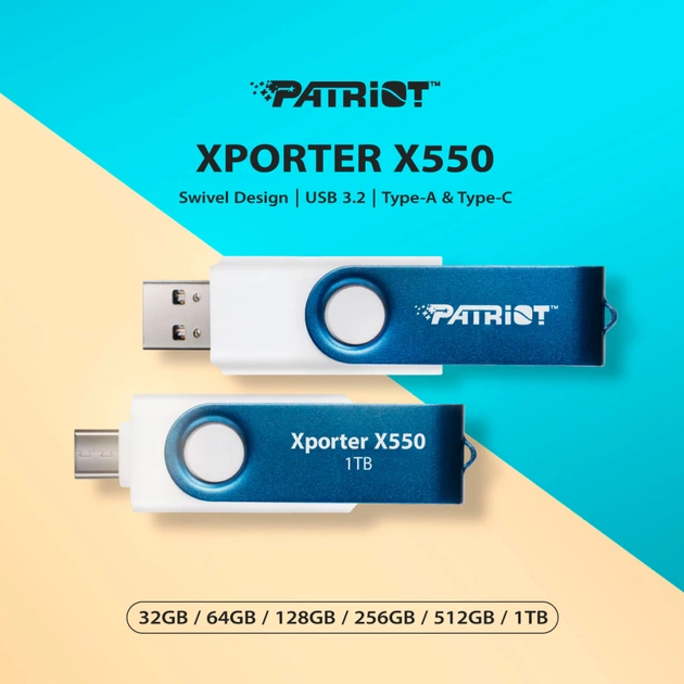 USB флеш накопичувач Patriot 64GB Xporter X550 USB 3.2/Type-C (PS64GX550AAD) - зображення 5