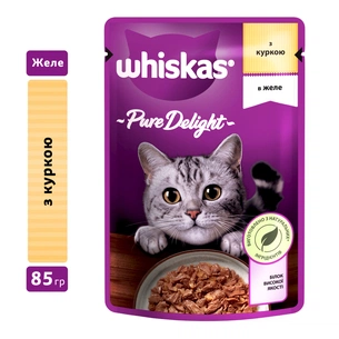 Вологий корм для кішок Whiskas Pure Delight курка в желе 85 г (5900951303333) зображення 1