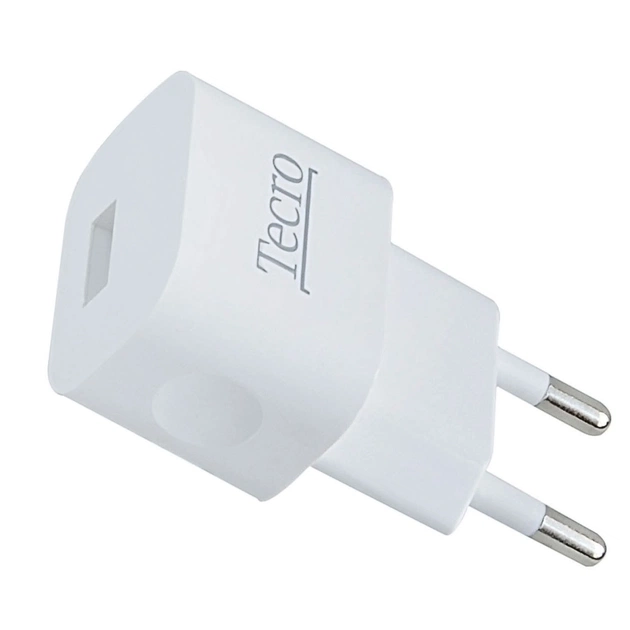 Сетевое зарядное устройство Tecro (1xUSB, 1A) White (TR-CHG01-WT) - изображение 1