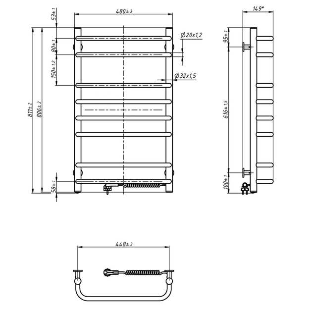 Сушарка для рушників Navin Симфонія, 800х480х150мм (12-009030-4880) - picture 5