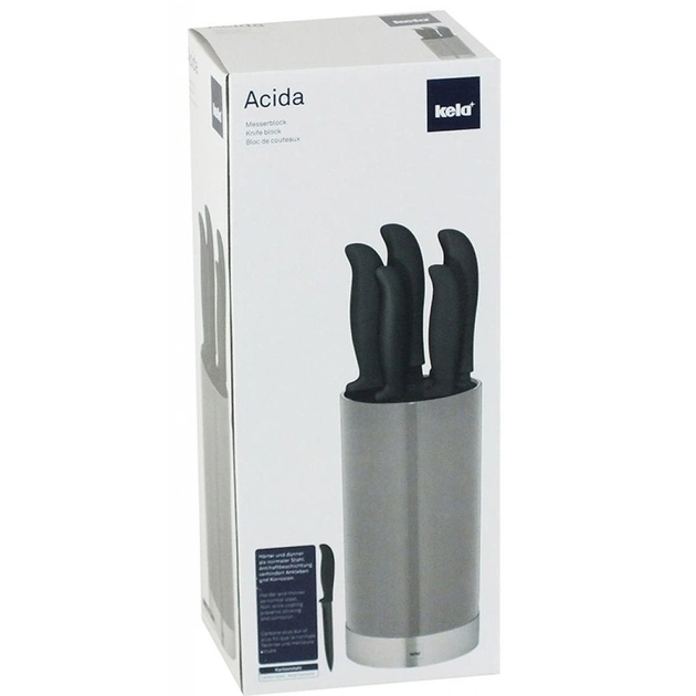 Набір ножів Kela Acida с подставкой 6 предметов Grey (11288) - picture 6