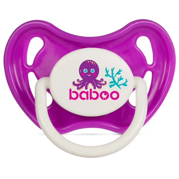 Пустушка Baboo Sea Life силіконова, 0+ міс (фіолетова) (5-031) - изображение 1