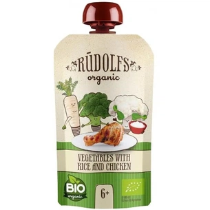 Дитяче пюре Rudolfs Овочі з рисом та куркою 110 г (4751017942710) изображение 1