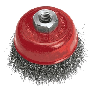 Щітка для електроінструменту Verto дротяна торцева, 100мм, рифлений дріт, M14 (62H111) зображення 1