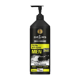 Гель для душу Dalas Cosmetics Total Clean 3 в 1 для чоловіків 1000 г (4260637721280) зображення 1