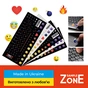 Наклейка на клавіатуру SampleZone непрозора чорна, біло-зелений (SZ-BK-GS) - зменшене зображення 2