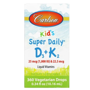 Вітамін Carlson Вітамін D3+K2 для дітей у краплях, 1000 МО та 22,5 мкг, Kid' (CAR-10530) зображення 1
