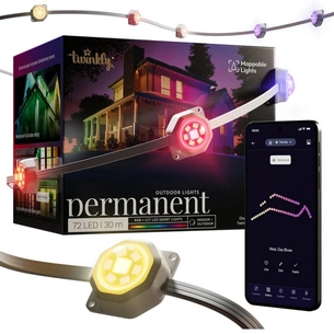 Гірлянда Twinkly Smart LED Permanent Light 72 RGB LED String, White Wire, Plug F, IP65 (TWPL072STP-TEU) зображення 1