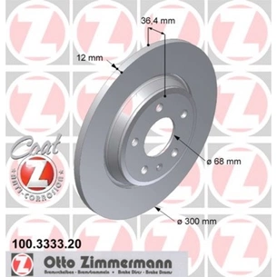 Гальмівний диск ZIMMERMANN 100.3333.53 зображення 1
